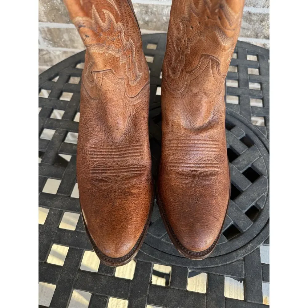 Dan Post Cognac Senator DPP5210 Size 11D Brown Vintage Cowboy Western Boots